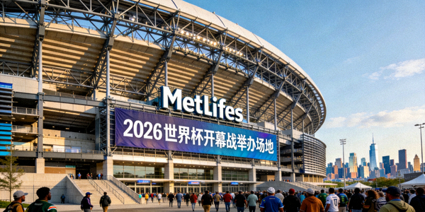 纽约MetLife体育场外观照片，2026世界杯开幕战举办场地